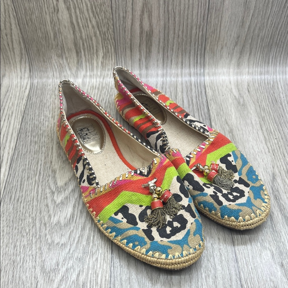 Falchi Trendy Multicolor Espadrille Flats with Tassels